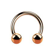 Micro circular barbell with rose gold inner thread and...