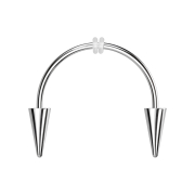 Micro Circular Barbell argent avec deux cônes
