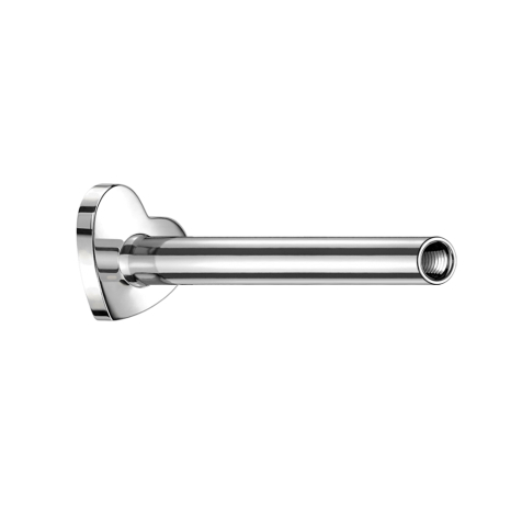 Tige Micro Labret cœur argentée avec filetage intérieur de 0,8 mm