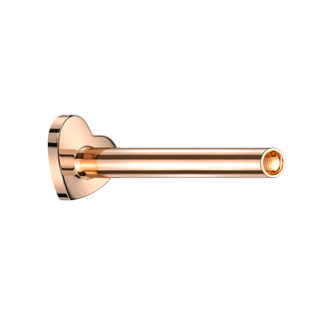 Micro Labret-Stab Herz rosegold mit 0.8 mm Innengewinde
