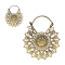 Gold-plated earring flower in heart circle