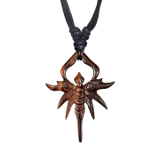 Collier noir pendentif créature mythique volante...