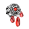 Flesh plug flower crystal red pendant glass drop