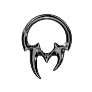 Anello a microsegmenti incernierato con denti neri sul gambo