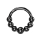 Micro anneau segmenté pliable noir sept boules