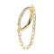 Micro segment ring, foldable, gold-plated, crystals on the side, silver pendant, chain