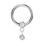 Micro bague segmentée pliable argent cristal...