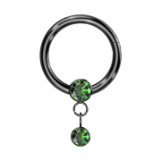 Micro bague segmentée pliable noire Cristal...