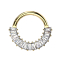 Micro segment ring, foldable, gold-plated, baguette crystals, silver