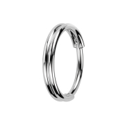 Micro segment ring hinged silver double ring