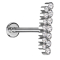 Micro Labret Innengewinde silber doppelreihe gerade Kristalle silber