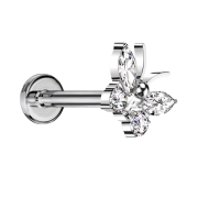 Micro Labret Innengewinde silber Schmetterling silber...