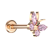 Micro Labret filetage intérieur or rose papillon...