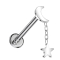 Micro Labret Internal Thread Silver Moon Silver Pendant Star Silver