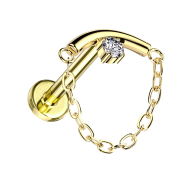 Micro Labret Internal Thread Gold-Plated Bar Curved...