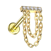 Micro Labret Innengewinde vergoldet Balken vergoldet...