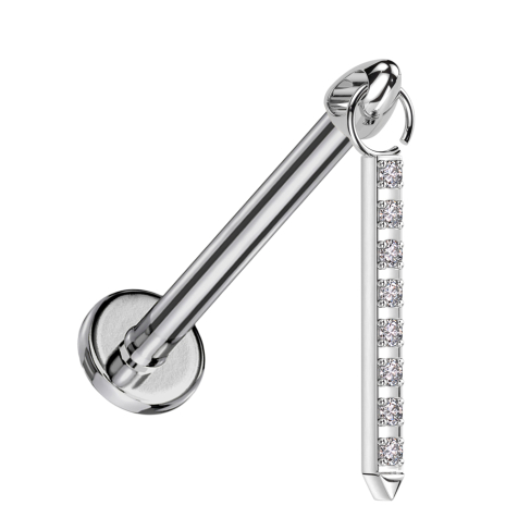 Micro Labret Innengewinde silber Cone silber Anhänger Balken Kristalle silber