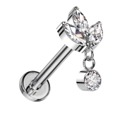 Micro labret filetage intérieur argent trois...