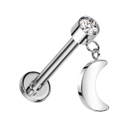Micro Labret Internal Thread Silver Cylinder Silver...