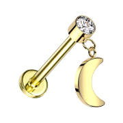 Micro labret, internal thread, gold-plated cylinder,...