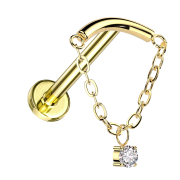 Micro Labret filettatura interna placcato in oro barra...