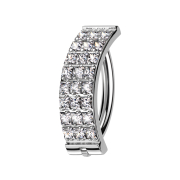 Banana pieghevole argento Scudo tre file di cristalli...