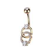 Banane rosegold mit Kugel rosegold Kristall silber und...