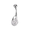 Banana silver with ball silver crystal silver and drop with crystals silver