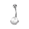 Banana silver with ball silver crystal silver and pearl ball silver crystals silver
