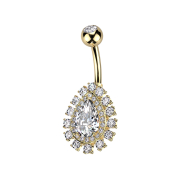 Banane dorée avec boule dorée cristal...