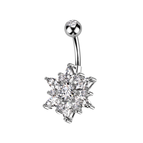 Banane silber mit Kugel silber Kristall silber und Blume Kristalle silber und silber