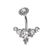 Banane Innengewinde silber mit Kugelblume silber Kristall...