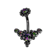 Banane femelle noire avec fleur boule noire cristal...