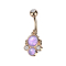 Banana rose gold with ball rose gold crystal silver and two opals violet two crystals silver