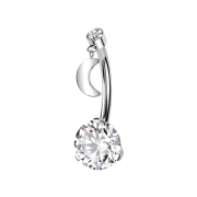 Threadless Banane argent Cylindre argent Cristal argent...