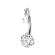 Threadless Banane silber Zylinder silber Kristall silber...