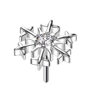 Threadless Snowflake Silver Crystal Silver
