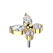 Papillon simple sans fil plaqué or cristaux...