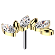 Threadless trois ovales plaqués or trois ovales...