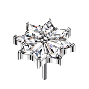 Fleur sans fil argent Cristaux diamant argent