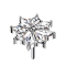 Fleur sans fil argent Cristaux diamant argent