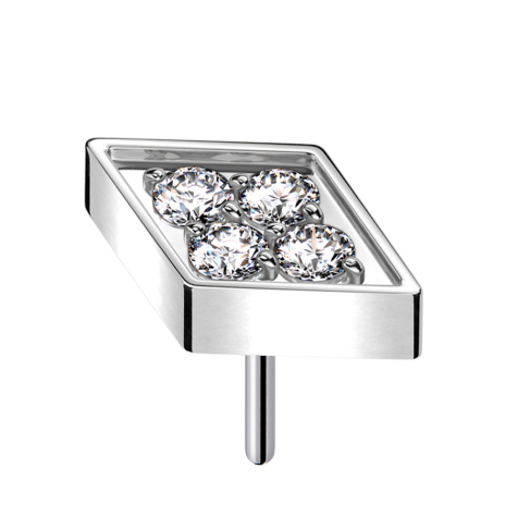 Threadless Diamant silber Kristalle silber