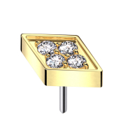 Threadless Diamant vergoldet Kristalle silber