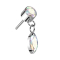 Pendentif cylindre sans filetage argent cristal multicolore Cristal ovale multicolore