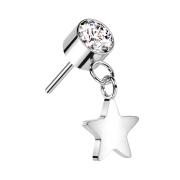 Cylindre sans filetage argent Cristal argent Pendentif...