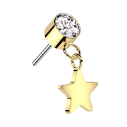 Pendentif étoile en argent plaqué or avec...