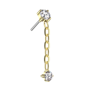 Collana con pendente in argento placcato oro senza...