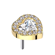 Threadless vergoldet Kristallherz silber umrandende...