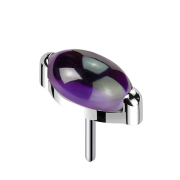 Pierre ovale en améthyste argentée sans...