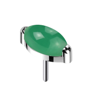 Senza filettatura argento Pietra onice verde ovale